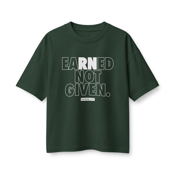 Earned Not Given - Women's Boxy Heavyweight Tee