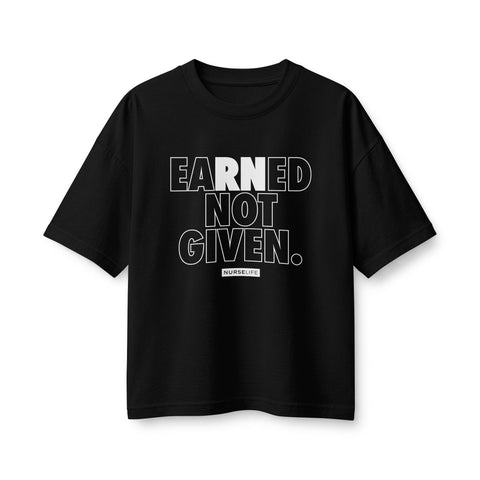 Earned Not Given - Women's Boxy Heavyweight Tee