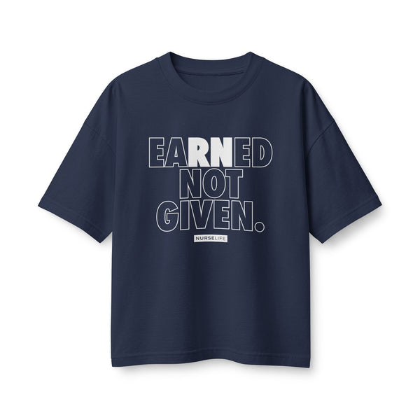 Earned Not Given - Women's Boxy Heavyweight Tee