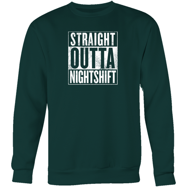 Straight Outta Night Shift - Unisex Crewneck - NurseLife
 - 3