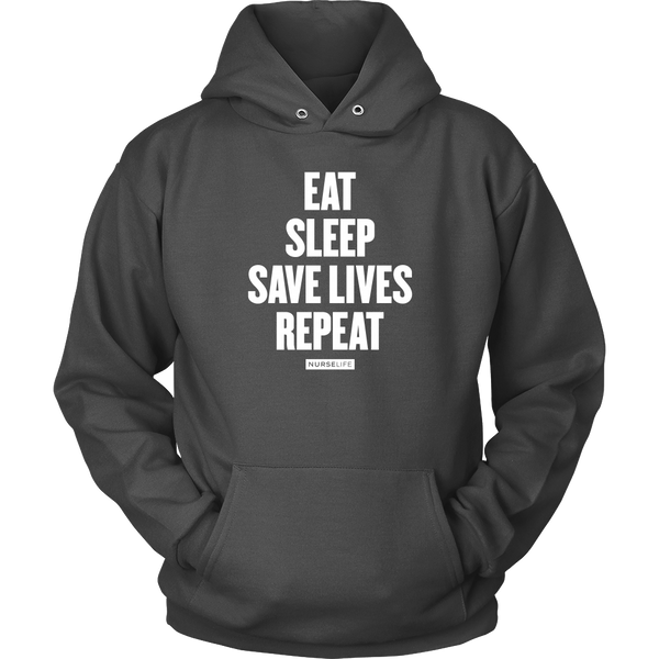 Eat, Sleep, Save Lives, Repeat - Unisex Hoodie - NurseLife
 - 2